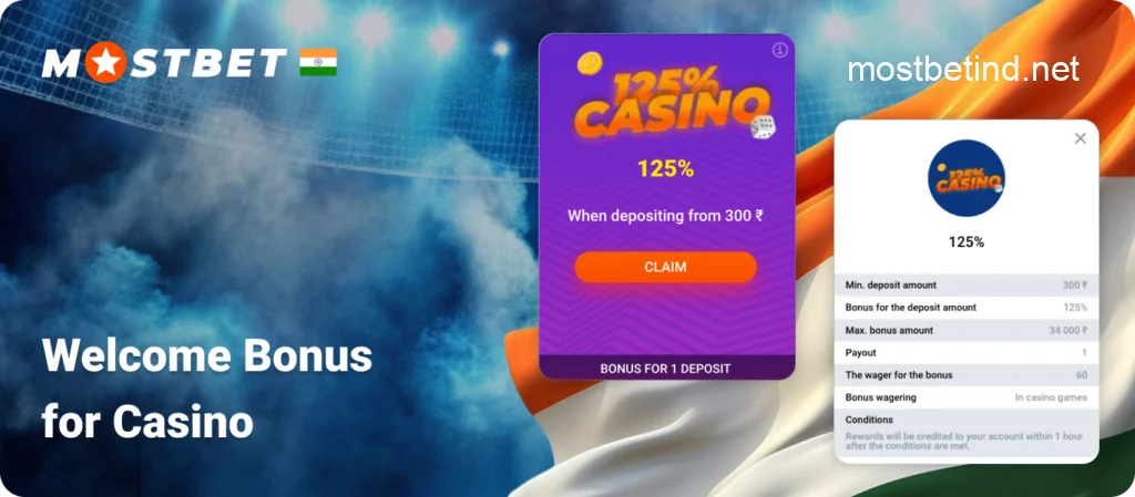 Mostbet Welcome Casino Bonus for 1 Deposit