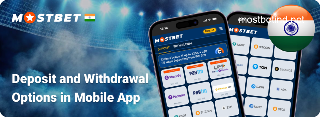 Deposit and Cashout Options via Mostbet Mobile App in India