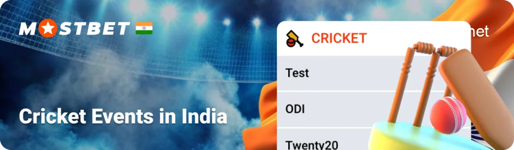 Cricket Events in Mostbet India