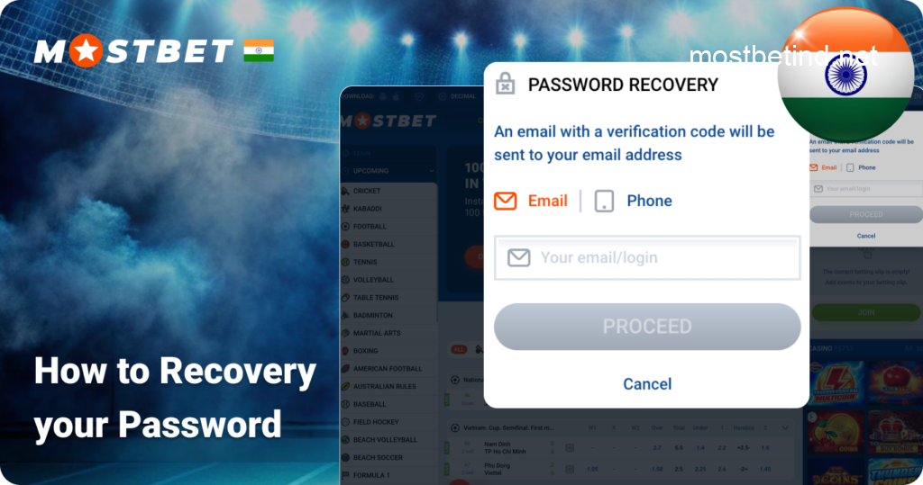 How to Recovery Password in Mostbet India