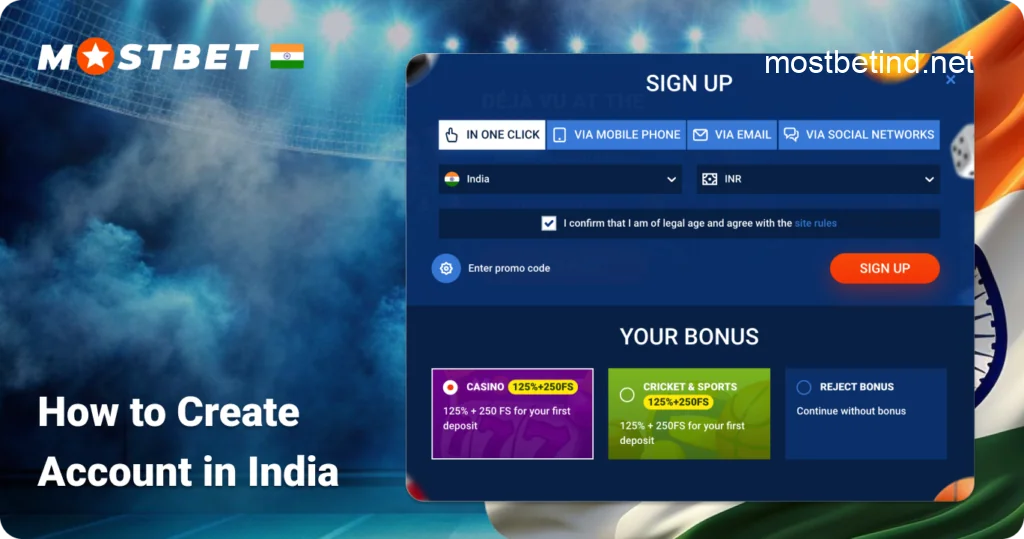 Guide to how to Create Account in Mostbet India