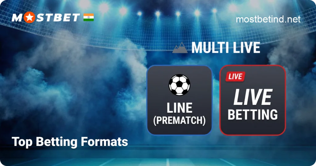 Top Betting Formats (Multilive, Prematch, Live Betting) in Mostbet India